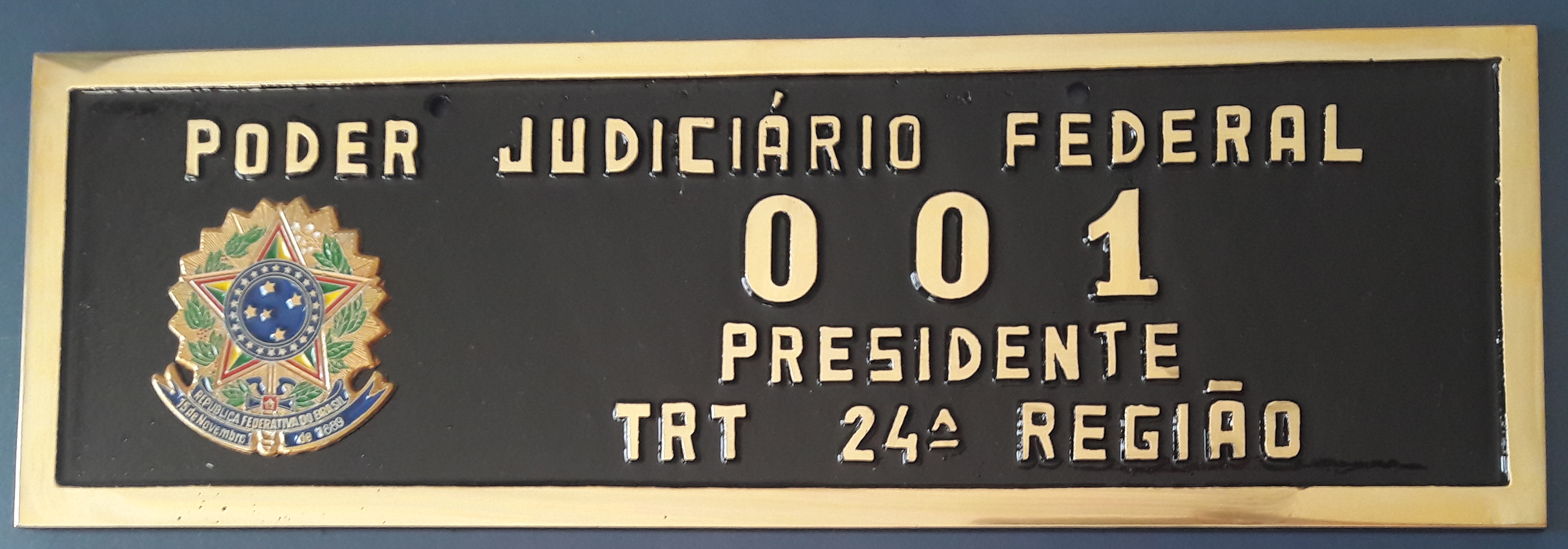 PLACA DE CARRO OFICIAL EM BRONZE FUNDIDO